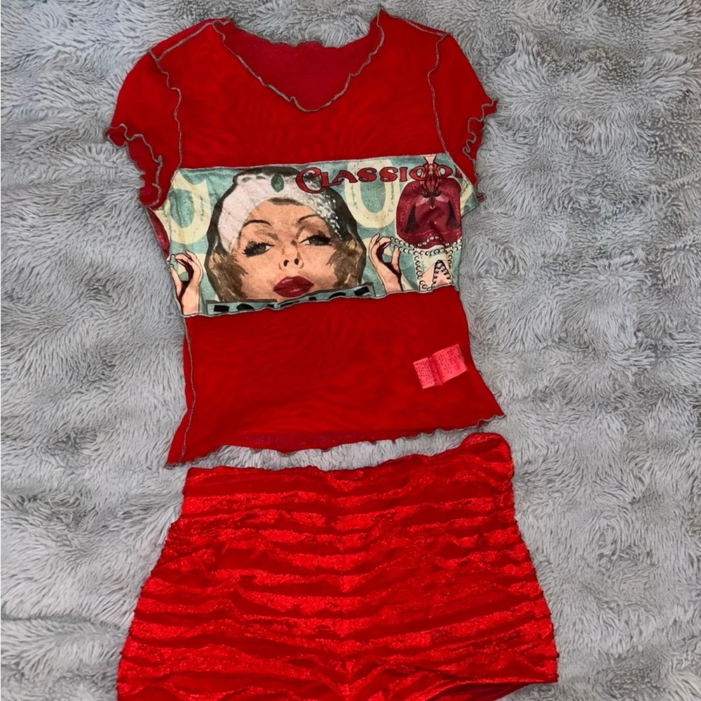 Red Graphic Women's Sleepwear Set